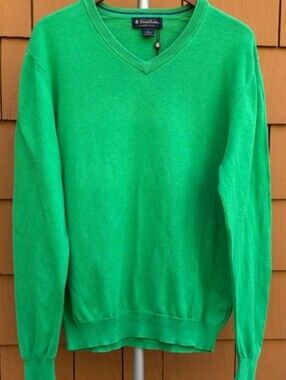 Brooks Brothers Kelly Green V-Neck Sweater